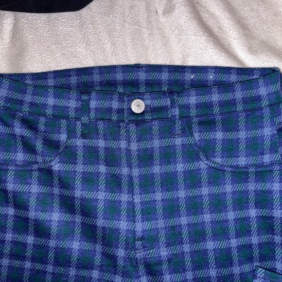 stretchy blue plaid american eagle pants! - Picture 2 of 5